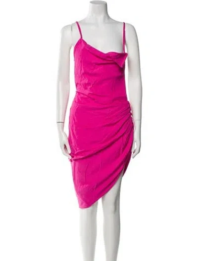 Pre-owned Jacquemus Cowl Neck Midi Length Dress In Pink