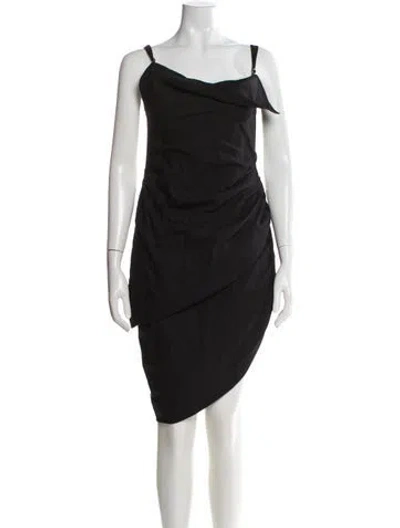 Pre-owned Jacquemus Cowl Neck Midi Length Dress W/ Tags In Black
