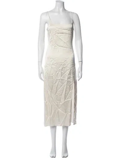 Pre-owned Jacquemus Cowl Neck Midi Length Dress W/ Tags In Neutrals