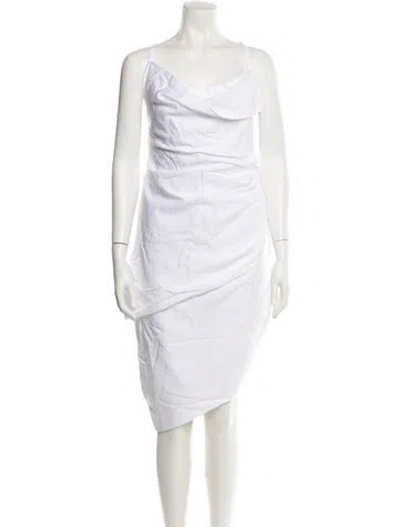 Pre-owned Jacquemus Cowl Neck Midi Length Dress W/ Tags In White