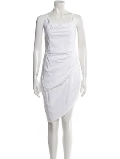 Pre-owned Jacquemus Cowl Neck Midi Length Dress In White