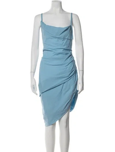 Pre-owned Jacquemus Cowl Neck Mini Dress In Blue