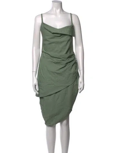 Pre-owned Jacquemus Cowl Neck Mini Dress In Green