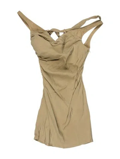 Pre-owned Jacquemus Cowl Neck Mini Dress In Neutral