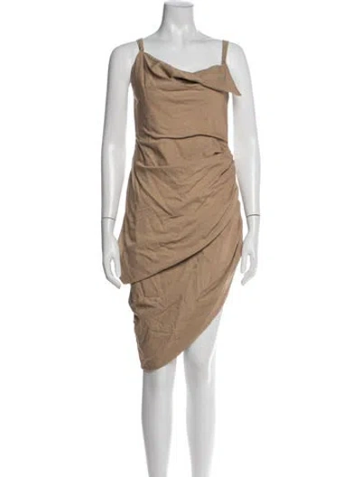 Pre-owned Jacquemus Cowl Neck Mini Dress In Neutral