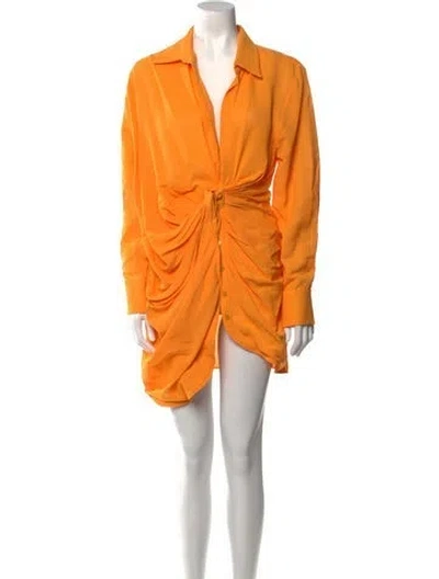 Pre-owned Jacquemus Cowl Neck Mini Dress In Orange