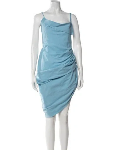 Pre-owned Jacquemus Cowl Neck Mini Dress W/ Tags In Blue