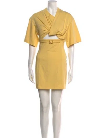 Pre-owned Jacquemus Cowl Neck Mini Dress In Yellow
