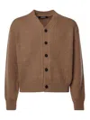 Jacquemus Logo Alpaca Cardigan Unique Pattern In Brown