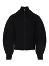 Jacquemus Balloon-sleeved Zip-up Cardigan In Black