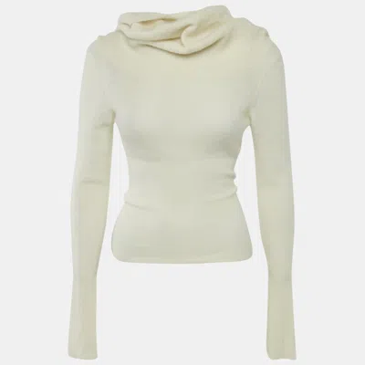 Pre-owned Jacquemus Cream Cashmere Knit Back Open Sweater M