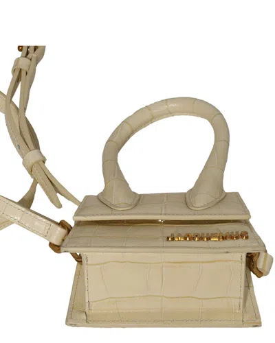 Jacquemus Cream Leather Mini Le Chiquito Embossed Handbag (authentic Pre-  Loved)