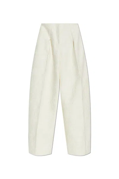 Jacquemus Le Curvo Tweed Trousers In White