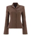 Jacquemus Crema Fitted Buttoned Jacket