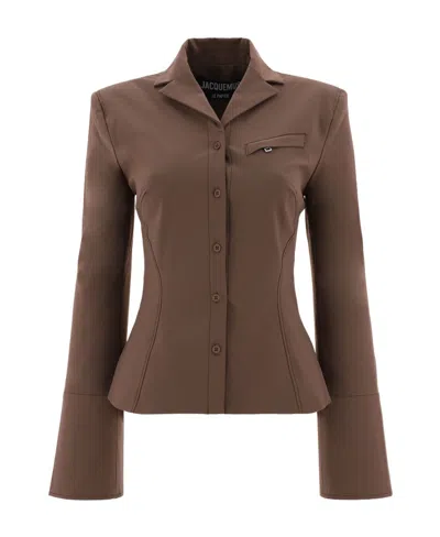 Jacquemus Crema Fitted Buttoned Jacket