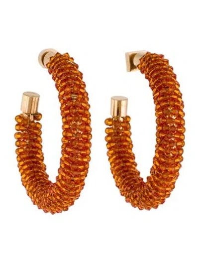 Pre-owned Jacquemus 'creoles Brila' Beaded Hoop Earrings In Multi