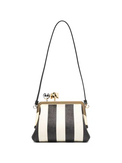 Jacquemus Natural Black Striped Le Berlingot Clutch In Multi