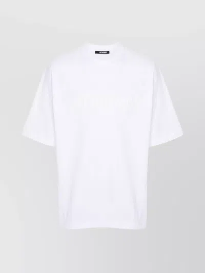 Jacquemus J Embroidered Crew Neck T-shirt In White