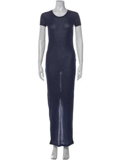 Pre-owned Jacquemus Crew Neck Long Dress In Blue