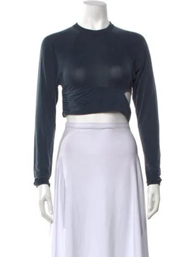 Pre-owned Jacquemus Crew Neck Long Sleeve Crop Top In Grey