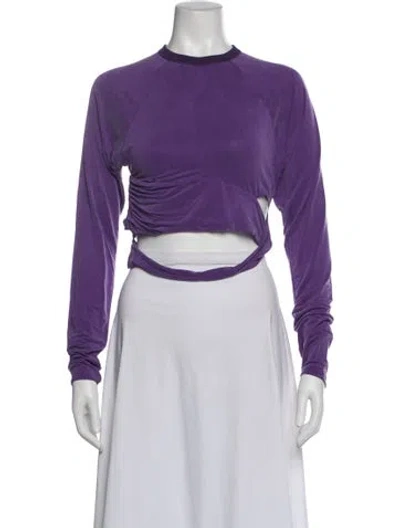 Pre-owned Jacquemus Crew Neck Long Sleeve Crop Top W/ Tags In Purple