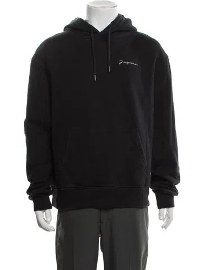 Pre-owned Jacquemus Crew Neck Long Sleeve Hoodie In Black