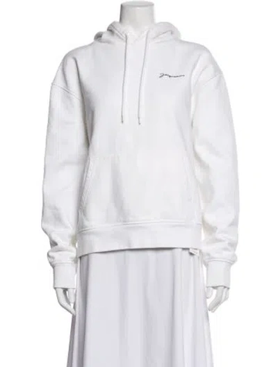 Pre-owned Jacquemus Crew Neck Long Sleeve Hoodie In White