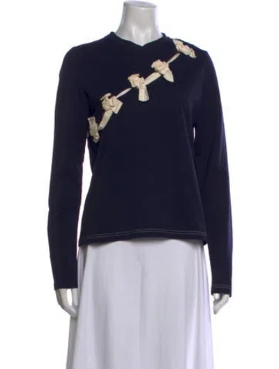 Pre-owned Jacquemus Crew Neck Long Sleeve Sweatshirt In Blue