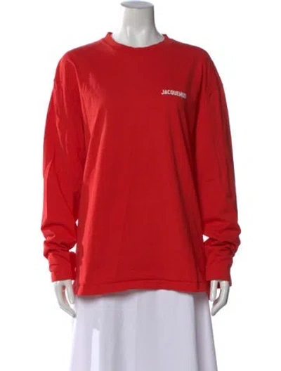 Pre-owned Jacquemus Crew Neck Long Sleeve Top In Red
