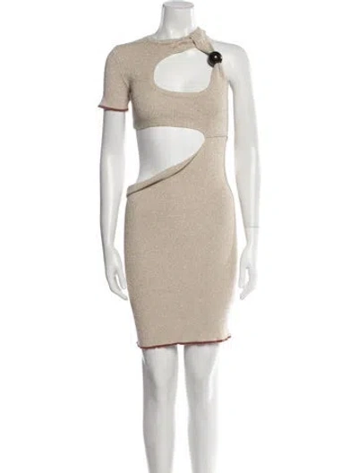 Pre-owned Jacquemus Crew Neck Mini Dress In Neutral