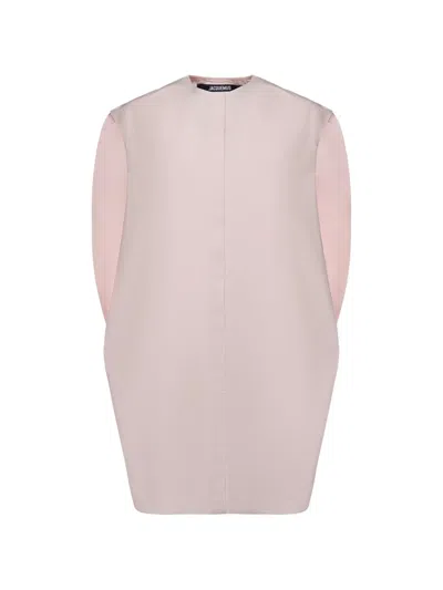 Jacquemus Crew-neck Mini Dress In Pink
