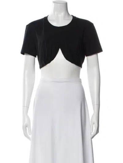Pre-owned Jacquemus Crew Neck Short Sleeve Crop Top In Black