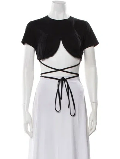 Pre-owned Jacquemus Crew Neck Short Sleeve Crop Top In Black