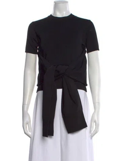 Pre-owned Jacquemus Crew Neck Short Sleeve Crop Top In Black