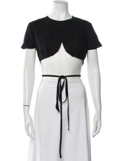Pre-owned Jacquemus Crew Neck Short Sleeve Crop Top In Black