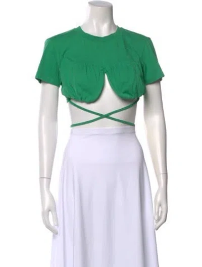 Pre-owned Jacquemus Crew Neck Short Sleeve Crop Top In Green