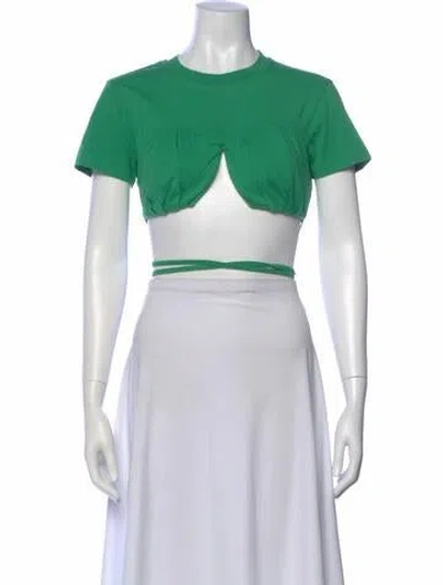 Pre-owned Jacquemus Crew Neck Short Sleeve Crop Top In Green