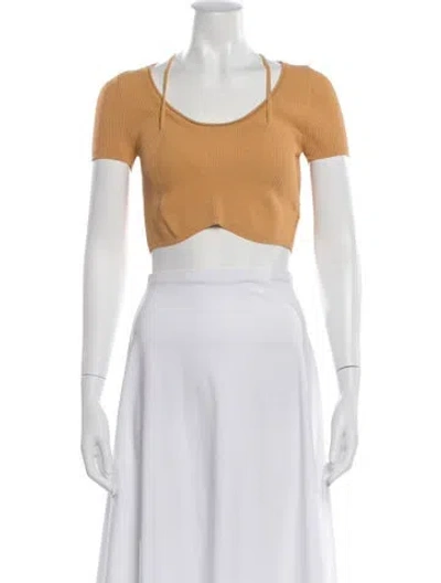 Pre-owned Jacquemus Crew Neck Short Sleeve Crop Top In Neutral