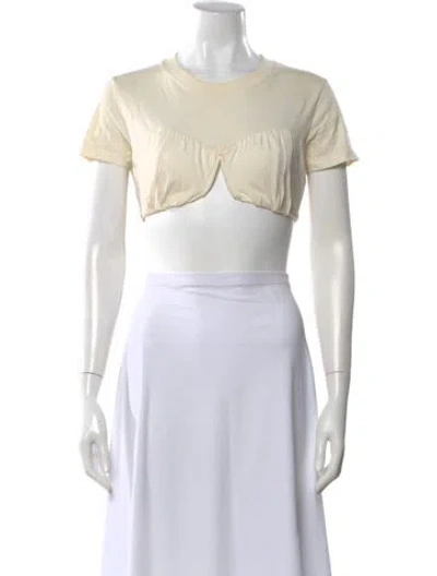 Pre-owned Jacquemus Crew Neck Short Sleeve Crop Top In Neutral