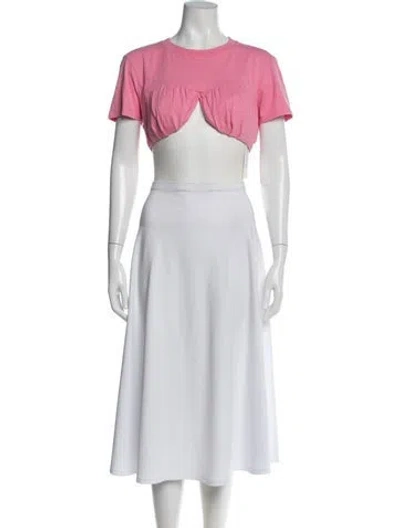 Pre-owned Jacquemus Crew Neck Short Sleeve Crop Top In Pink