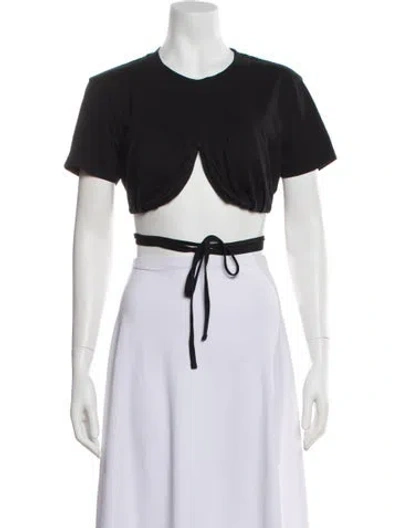 Pre-owned Jacquemus Crew Neck Short Sleeve Crop Top W/ Tags In Black