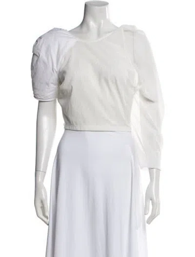 Pre-owned Jacquemus Crew Neck Short Sleeve Crop Top In White