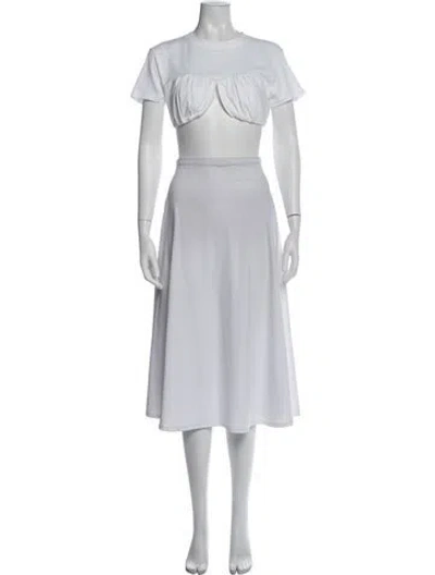 Pre-owned Jacquemus Crew Neck Short Sleeve Crop Top In White