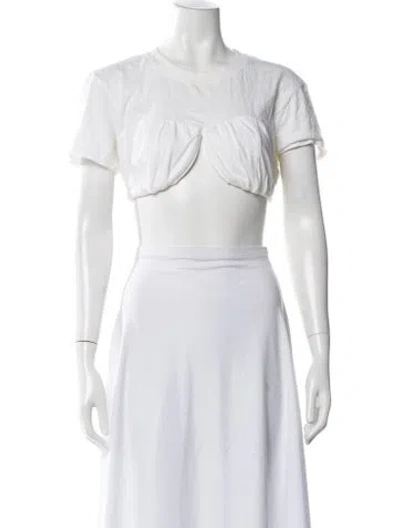 Pre-owned Jacquemus Crew Neck Short Sleeve Crop Top In White
