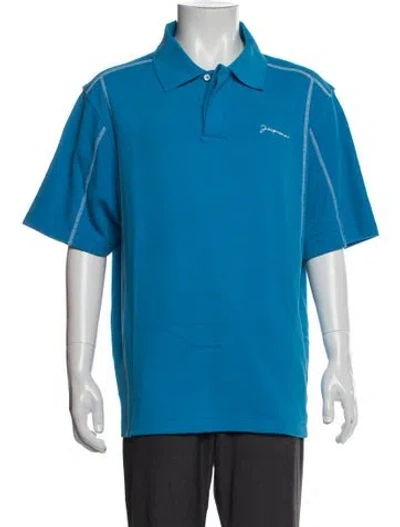 Pre-owned Jacquemus Crew Neck Short Sleeve Polo Shirt In Blue