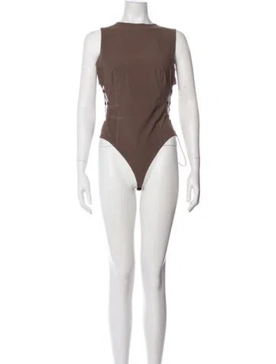 Pre-owned Jacquemus Crew Neck Sleeveless Bodysuit In Brown