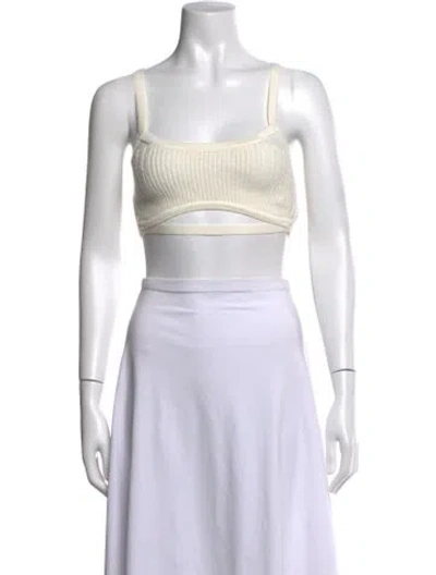 Pre-owned Jacquemus Crew Neck Sleeveless Sports Bra In White