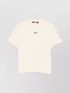 Jacquemus Crew Neck Soft Fabric Short Sleeves In Neutral