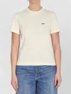 Jacquemus Womens Light Beige 2 Le T-shirt Grosgrain-logo Cotton-jersey T-shirt In Gold