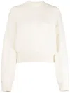 Jacquemus La Maille' White Sweater With Intarsia Logo In Wool In Brown